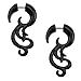 ZS 16g Graceful Tribal Spiral Fake Gauges Acrylic Ear Tapers Fake plugs Horn stud earrings (Black Tribal-style)