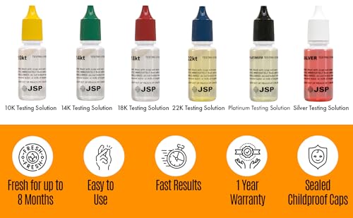 Gold Silver Jewelry Tester Appraisal Kit 10K 14K 18K 22K 24K Platinum Palladium Test Precious Metals 999 925 Scrap