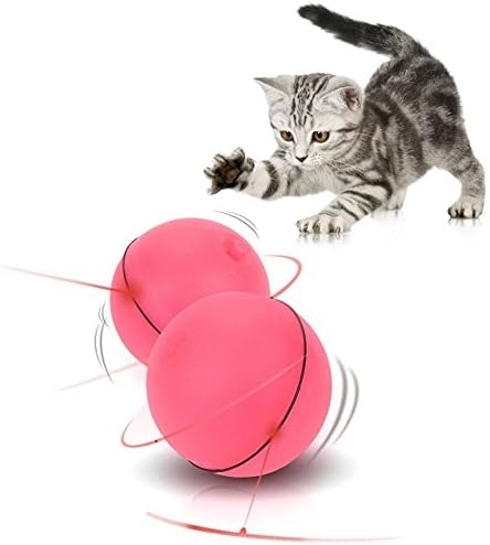 MLCINI Cat Interactive Toys, 360 Degree Self Rotating LED Ball Rolling Toy For Cats &amp; Puppy Dogs (Red)