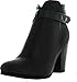 Breckelle's GAIL-22 Women's Belted Chunky Stacked Heel Ankle Booties