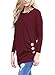 HOTAPEI Womens Plus Size Long Sleeve Casual Round Neck Loose Tunic Shirts Top Blouse Maroon XXL