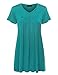 Made By Johnny WT1057 Womens V Neck Short Sleeve Pleats Tunic Top XXXL Jade
