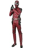 Dead Cosplay Pool Wade Costume Jumpsuit PU Outfit with Belt Adult Size L