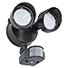 Lithonia Lighting OLF 2RH 4000K 120 MO BZ M6 Contractor Select Twin Head Outdoor LED Security Flood Light With Motion Sensor, 1500 Lumens, 120 Volts, 19 Watts, Wet Listed, Black Bronze