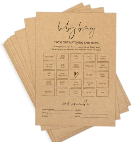 50 Unique Baby Shower Bingo Game Cards - Pre-Filled, Gender Neutral, Fun Group Activity For Parties - View #2