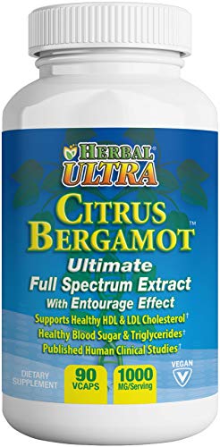 Citrus Bergamot Ultimate 90 VCaps - Only Full Spectrum Extract with Entourage Effect 1000mg Serving per Human Clinical Studies Herbal Ultra
