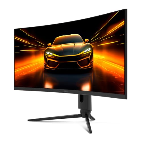 ODYS XP34 PRO-X Curved Gaming Monitor – 34 Zoll (86 cm) UWQHD (3440x1440), 180 Hz (DP), 1ms Reaktionszeit (MPRT),125% sRGB, HDR10, FreeSync/G-Sync komp., 1500R, Pip/PBP, 2X HDMI 2.1, 2X DisplayPort 2
