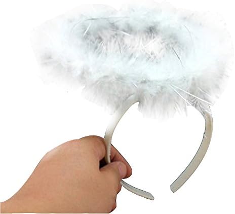 5Pcs White Black Feather Headband Angel Halo for Children Party Hallowwen Costume Decorations (white)