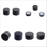MJARTORIA Unisex Punk Style Black Acrylic Round Magnetic Fake Plugs No Piercing Clip On Stud Earrings