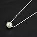 Sterling Silver Pearl Pendant Necklace Box Chain 10MM White Pearl June Birthstone Simple Necklace for Mom
