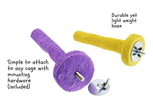 Sweet Feet and Beak Thermal-Lite Natural Patented Perch, Medium - Blue- Perfect for Keeping Your Bird's Feet and Beaks Healthy