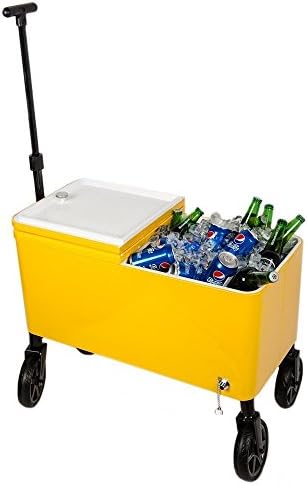 HIO Yellow Plastic 60-Quart Outdoor Patio Cooler Cart