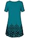 Womens Printed Flow Tunic Shirts,Laksmi Short Sleeve Scoop Neck A Line Loose Fit Casual Top (Medium, Dark Cyan)