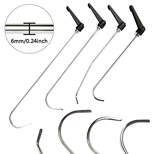 Wcaro Dent Rods with Adjustable Handle 4pcs Newly Design Set of Paintless Dent Repair Tools Dent Remover Tools Paintless Hail Removal Dent Puller Tool Dent Remover Kit