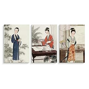 3 Panel Dream of The Red Chamber Pictures...