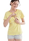 CAKYE Nursing Shirt Maternity Nursing Top Tank for Breastfeeding (Small, Yellow)