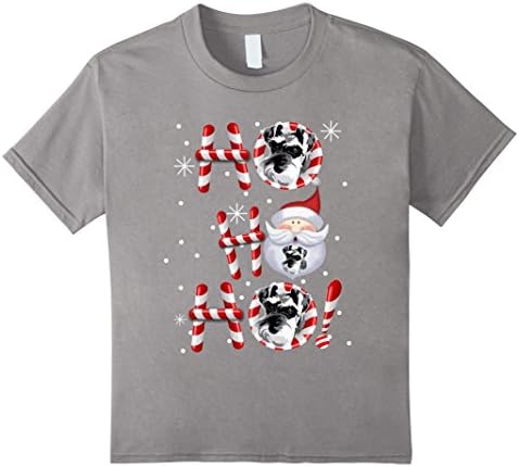 Kids Miniature Schnauzer Christmas 2017 Ho Ho Ho Tshirt Gifts 6 Slate