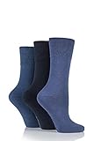 Gentle Grip Women's Plain Mix Socks (3 Pair)