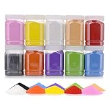 [11 Pound] Art Sand/Scenic Sand Non-Toxic Colored Sand for Kids’ Arts & Crafts, Terrarium Sand Play DIY Drawing Sandbox Wedding Sand for Decorations and Crafty Collection Sand Bottles … (10 Bottles)
