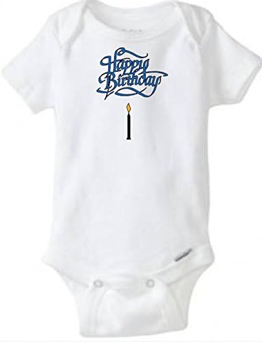 Infant baby onesie white 100% Premium Cotton baby girl baby boy onesie unisex Happy Birthday baby bodysuits (1 Year (12 Months))