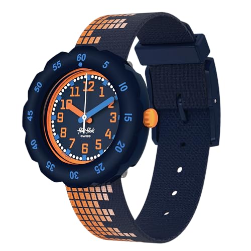 Flik Flak Unisex Kids Watch Casual Blue Bio-sourced Quartz Waterproof SOUNDSCAPE