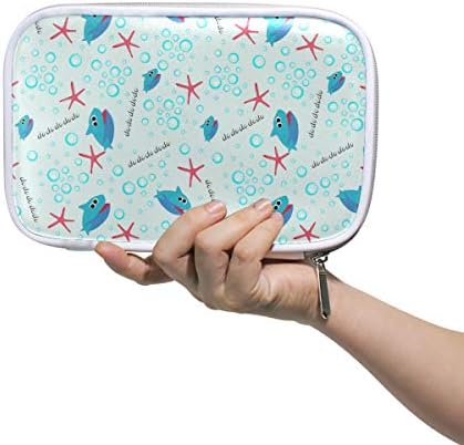 Baby Sharks Pattern Pencil Case Cosmetic Bag Large Capacity Organizer Makeup Clutch Pouch for Travel School