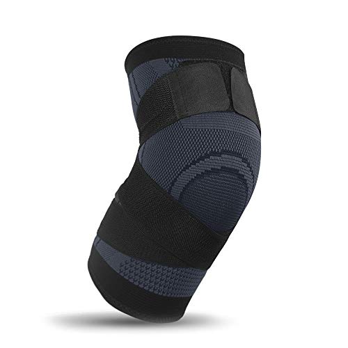 MIS1950s Knee Brace Support Compression Sleeves, 1 Pair FDA Registered Wraps Pads for ACL, Running, Pain Relief, Injury Recovery, Basketball (Black, M) - Thumbnail 2