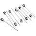 TcJ-Chen Pack of 10 Stainless Stell Creative Cocktail Decoration Fruit Stick Cocktail Martini Picks（4.3 Inches Skull Shape）