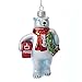 Kurt Adler CC4162 Glass Coca-Cola Bear Ornament with Wreath and Cooler, 4.5