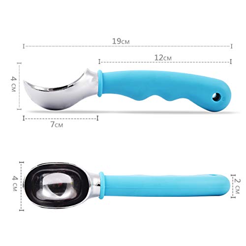 Professional Ice Cream Scoop Slip Rubber Grip Ergonomic Handle Easy Release ice cream Cookie Dough & Pies - Thumbnail 3