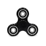 Cppslee Hands Fidget Spinner Toy Stress Reducer- Perfect For ADD, ADHD, Anxiety, and Autism Adult Children (Black + sliver)