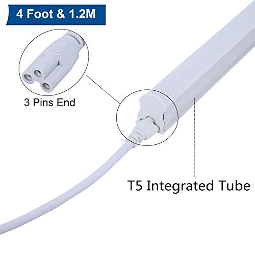 CNSUNWAY LIGHTING 4FT Extension Cord,Double End Connector Cable for T5 T8 Integrated LED Tube Light Fixture,Strip To Strip Connecting Wire-4 Pack