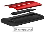 LABC - Cable & Ultra Protection Case - Apple Certified MFi Lightning Cable in Case -iPhone Lightning Cable Charging Apple USB Cable Data Sync Cable 8 Pin Cable for iPhone 5/5s/5c 6s 6s Plus iPad iPod 5G iPhone 6 (LABC-109-RD)