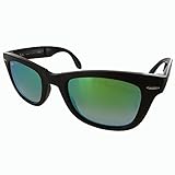 Ray-Ban Folding Wayfarer - Matte Black Frame Green Mirror Gradient Lenses 50mm Non-Polarized
