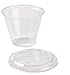 50 Count Plastic Clear 9 oz Squat Cup and Non-Vented Flat Lid, Parfait Cup w/Signature Party Picks
