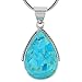 Turquoise Pendant Necklace 925 Sterling Silver Genuine Turquoise with 20