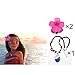 Moana Necklace,Kid's Disney Costume Accessories with Hair Clips,Pearl and Blue Pendants Necklaces,Gifts for Girls and Kids