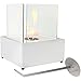 Sunnydaze Indoor Tabletop Fireplace, Ventless Bio Ethanol, White Cubic