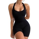VUTRU Womens Sexy One Piece Tank Top Sleeveless Backless Bodycon Shorts Jumpsuits Bodysuit Catsuit Ribbed Sports Romper