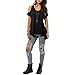 TOOGOO(R) Women Sexy Off Shoulder Cut Out Slit Sleeve Loose Stretch T-Shirt Top-Black UK10