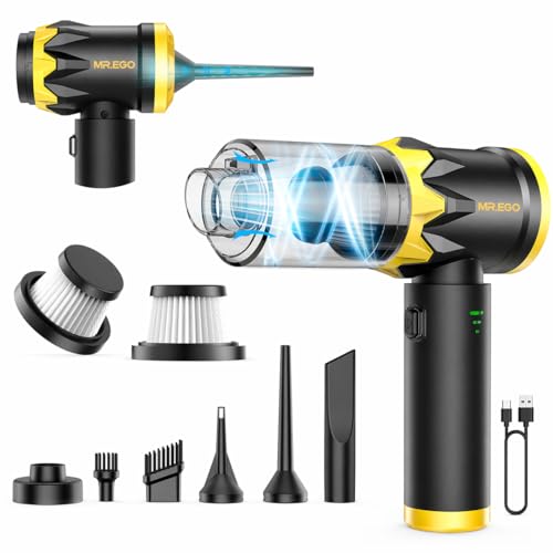 Mr.ego Car Vacuum Portable Cordless, 22000Pa Handheld Vacuum and Air Duster