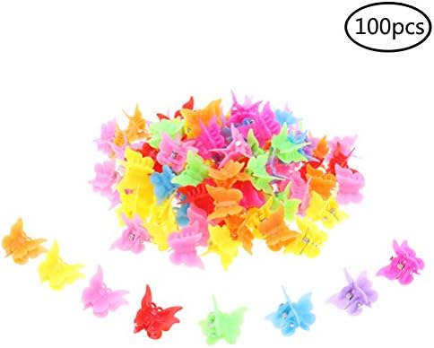 100 Pieces Hair Clips Claw Butterfly Hair Clips Barrettes Assorted Color Mini Jaw Clip Hairpin Hair Accessories for Women and Girls