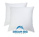 Euro Pillows Set of 2 (26 x 26 inch) Square Pillow Inserts for Decorative Bed Pillow Shams - Down Alternative, Filled in USA