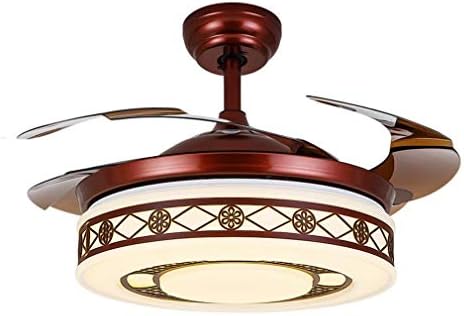 Laz ヴィンテージレトロ天井扇風機はテレスコピックレストランミュートファンライトled天井ファンランプ シャンデリア家の照明器具 調光対応 リモートコントロールすることができます Pr365 Hr