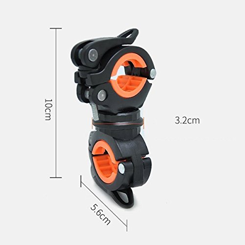 [2 Pack] Vonpri Flashlight Holder, Mount Bicycle Mounting Bracket Flashlight Holder Torch Clip 360Âº Rotation (Orange)