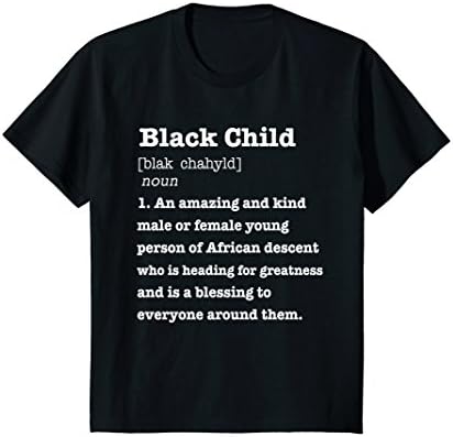 Kids Black Child Definition Shirt African Pride Melanin Educated 8 Black
