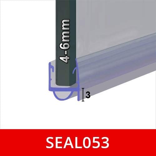 Shower Seal for Screens, Doors or Panels | Fits 4, 5 or 6mm Glass | Round Bubble Shape Seals Gaps of Up to 3mm | 80cm, 90cm, 140cm or 2m Long | SEAL053 (80cm)