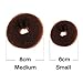 HiiBabyChildren Kids Girls Ballet Dance Hair Bun Donut Ring Shaper Hair Styler Maker Doughnut Former Sponge PACK OF 2 SIZES Small & Medium (Brown)