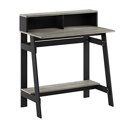 Furinno-Simplistic-A-Frame-Computer-Desk-BlackFrench-Oak-Grey