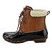 I YOKIDS EE43 Girl's Two Tone Lace Up Low Heel Rain Duck Ankle Booties